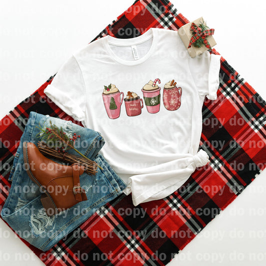 Navidad Chocolate Caliente Rosa Felices Fiestas Sueño Impresión o Impresión por Sublimación