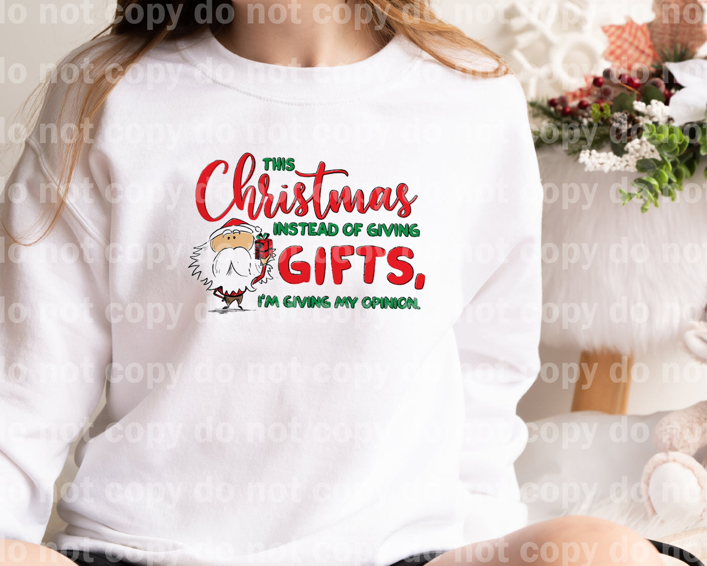 Esta Navidad en lugar de dar regalos estoy dando mi opinión Santa Impresión de ensueño a todo color/a un color o impresión por sublimación