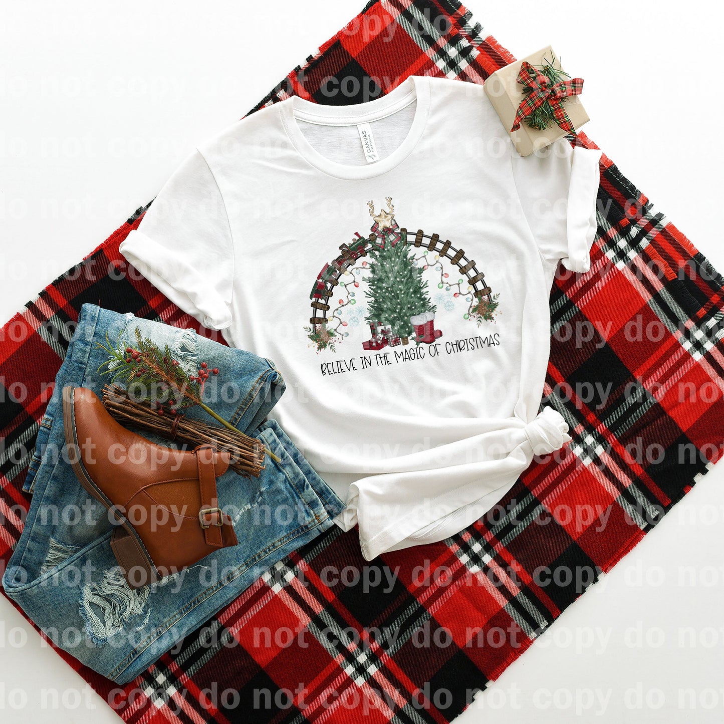 Believe in the magic of Christmas Tree Rainbow Dream Print or Sublimation Print