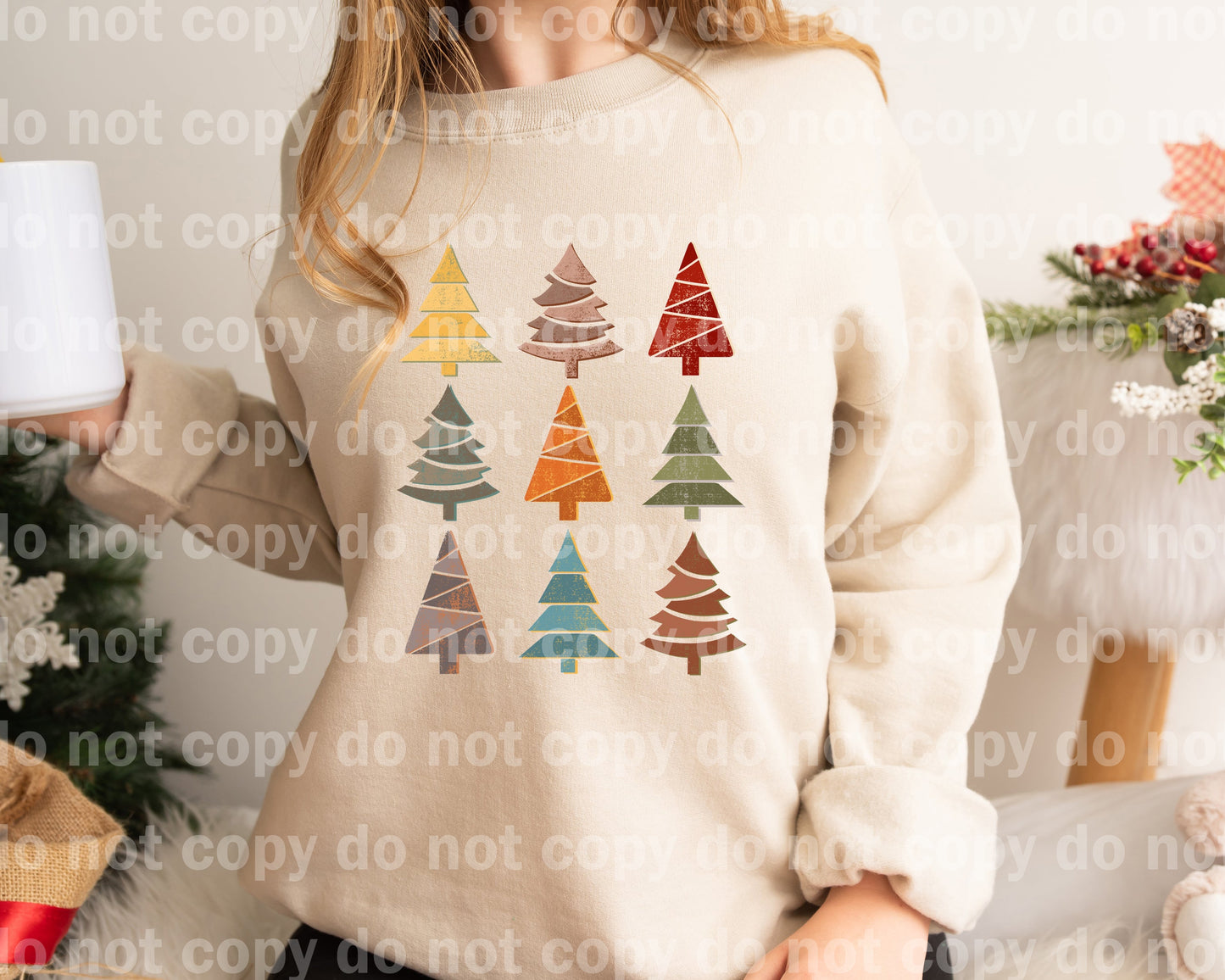 Colorful Christmas Trees Dream Print or Sublimation Print