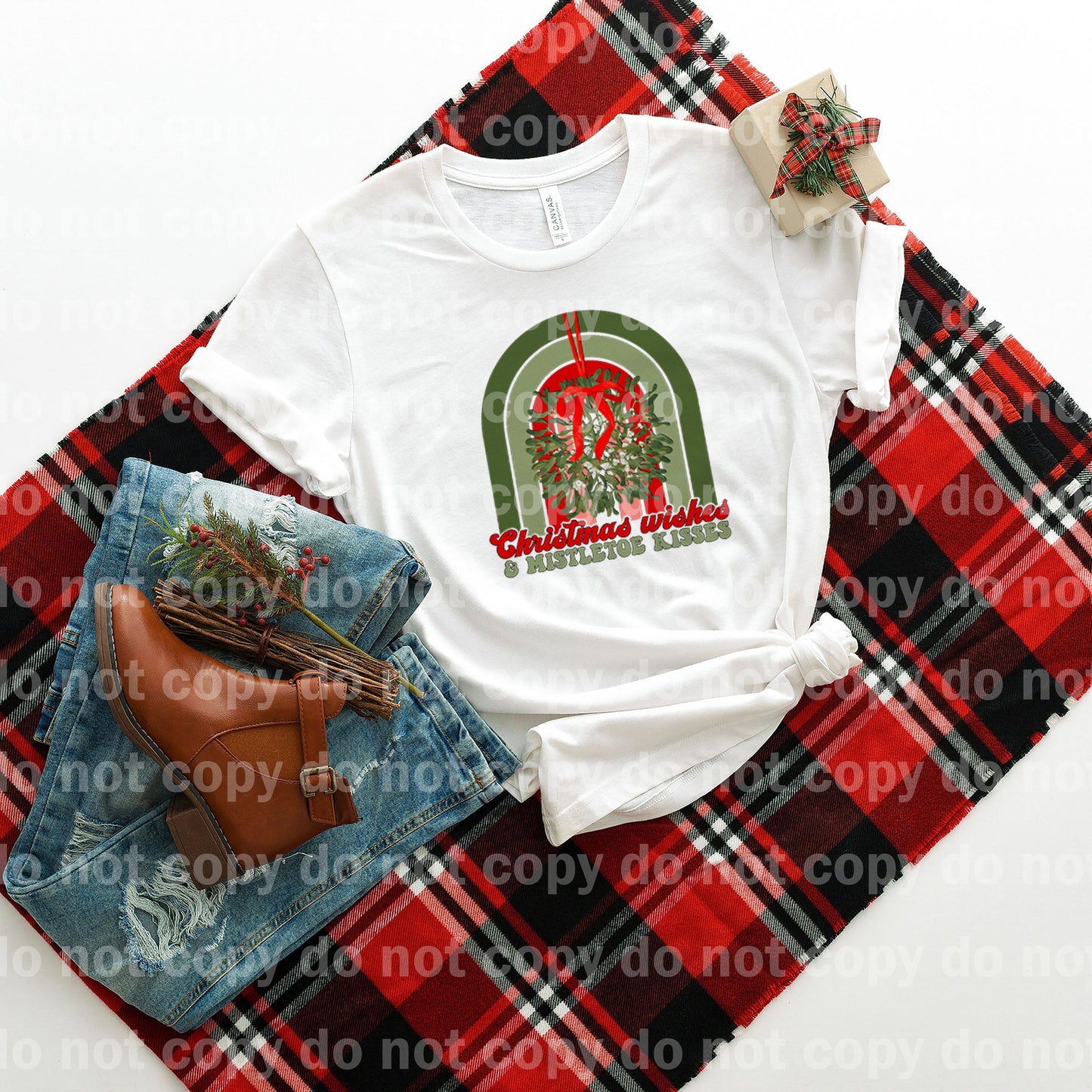 Christmas Wishes And Mistletoe Kisses Dream Print or Sublimation Print