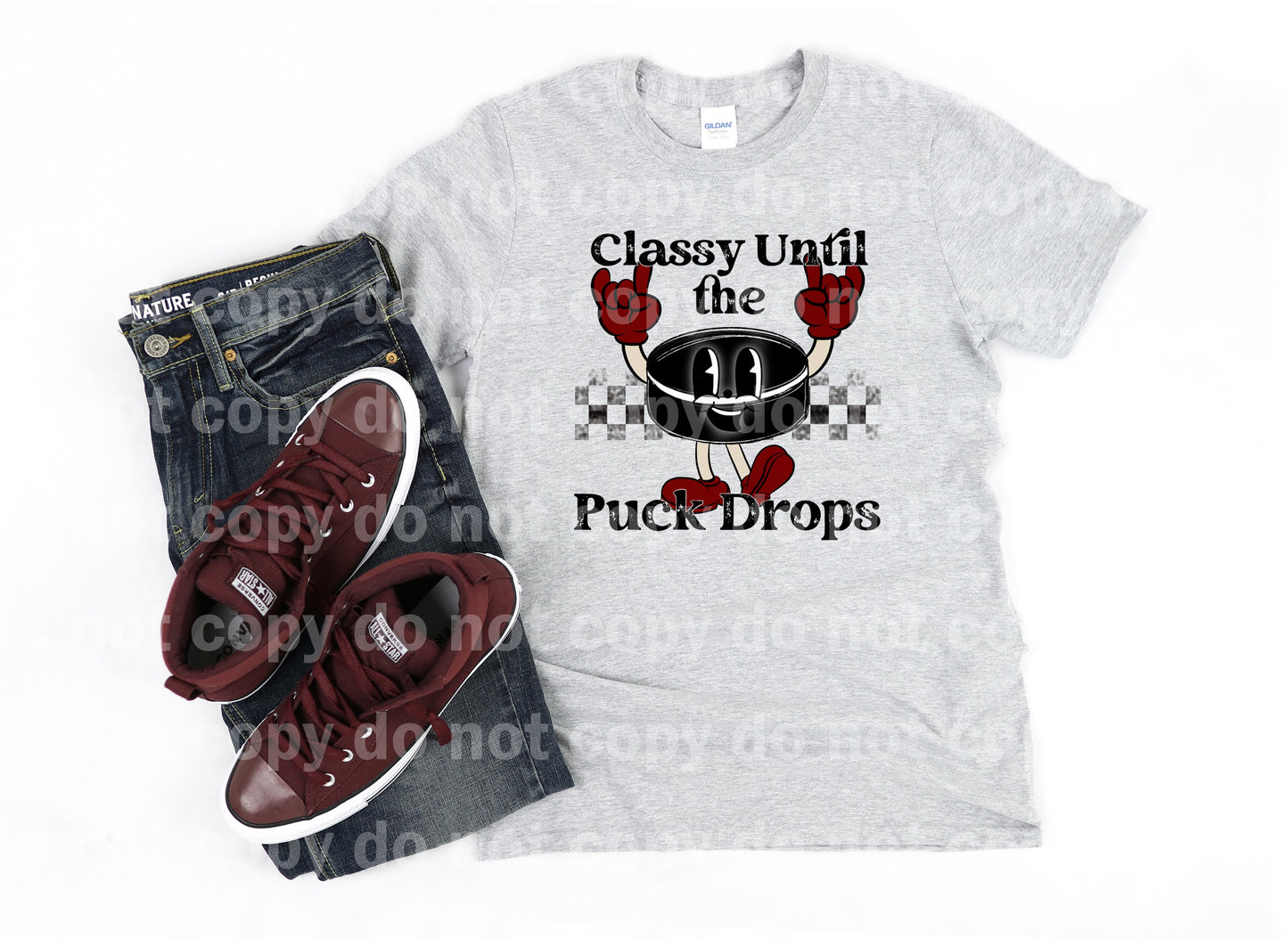 Classy Until The Puck Drops Red Dream Print or Sublimation Print
