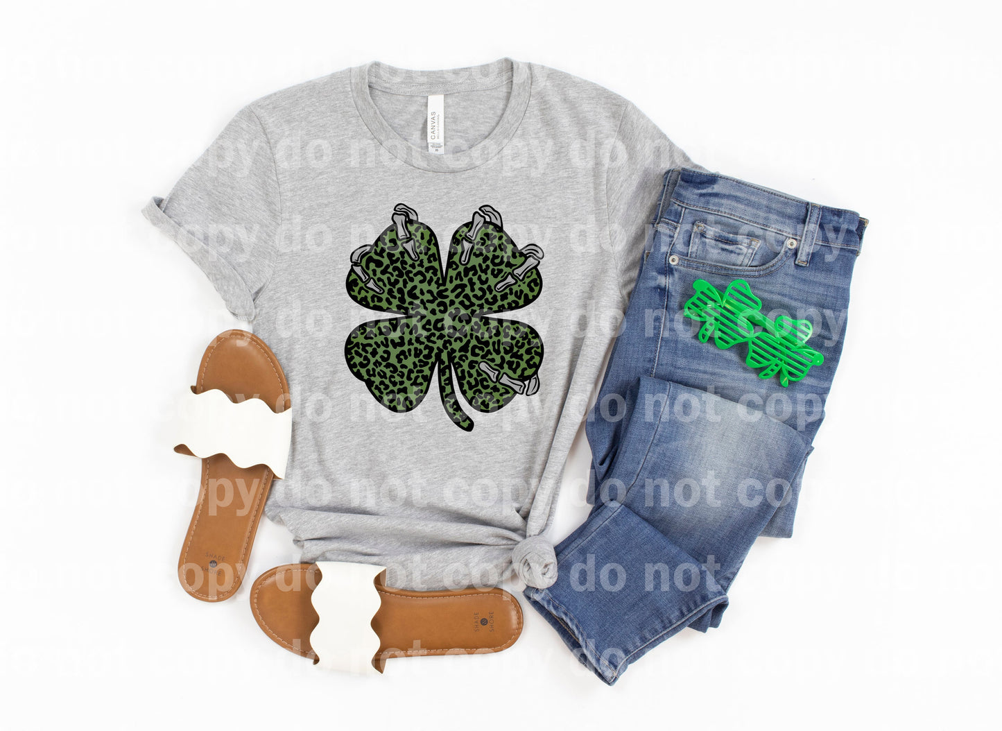 Clover Leaf Skellie Leopard Print Full Color/One Color Dream Print or Sublimation Print