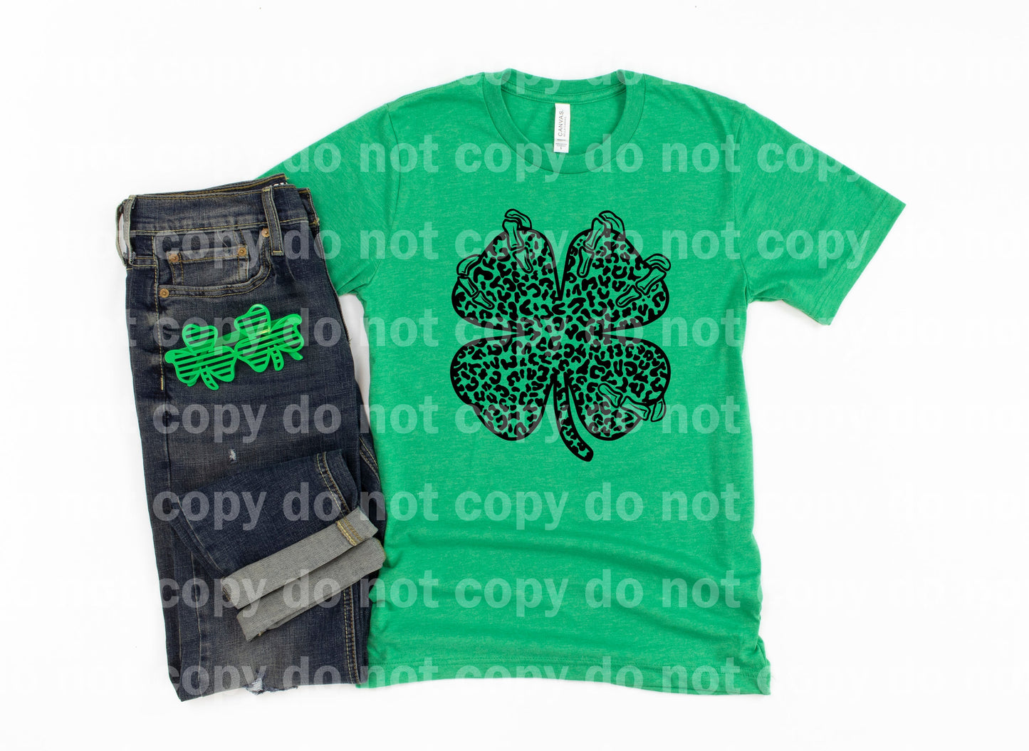Clover Leaf Skellie Leopard Print Full Color/One Color Dream Print or Sublimation Print
