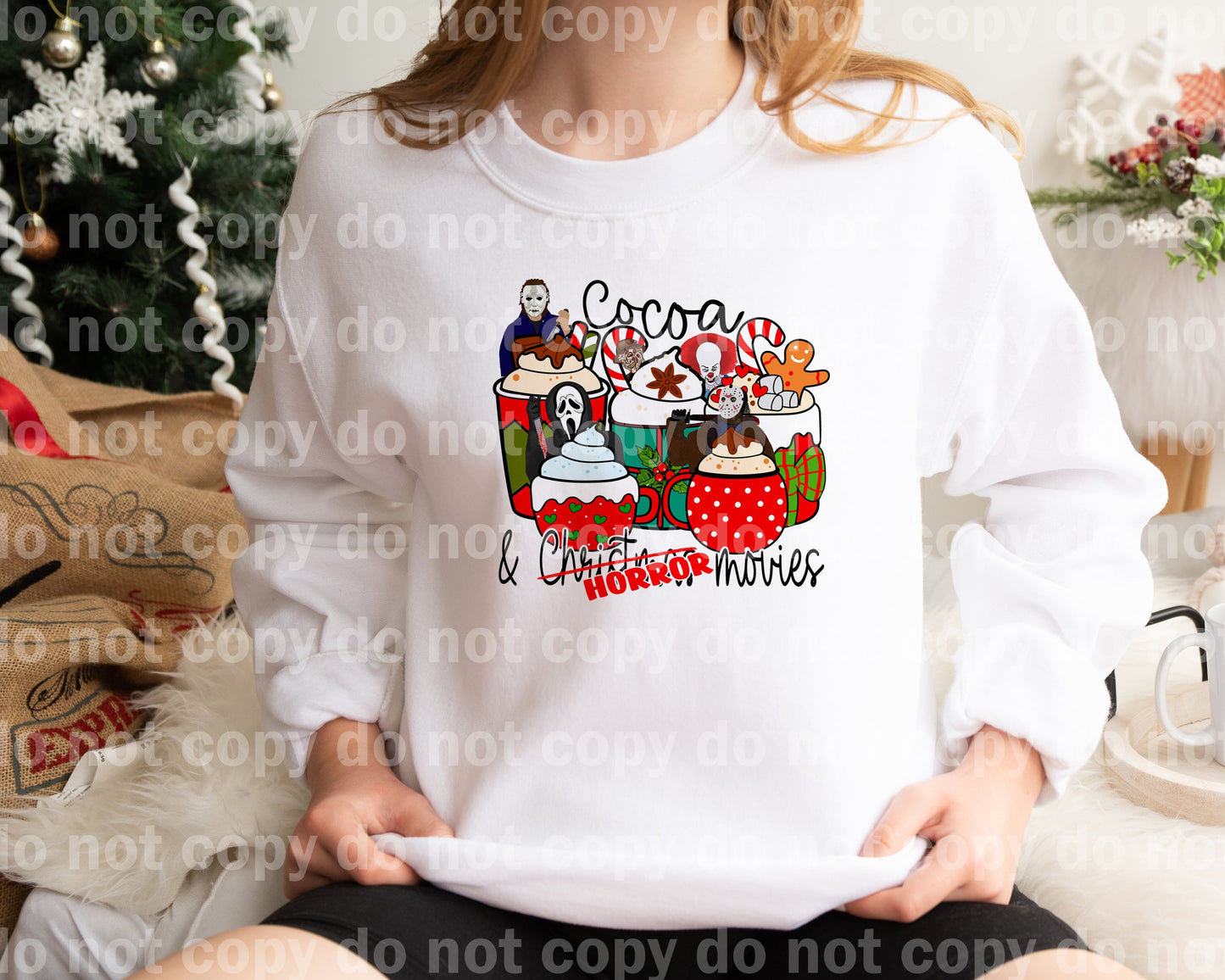 Cocoa And Christmas Horror Movies Dream Print or Sublimation Print