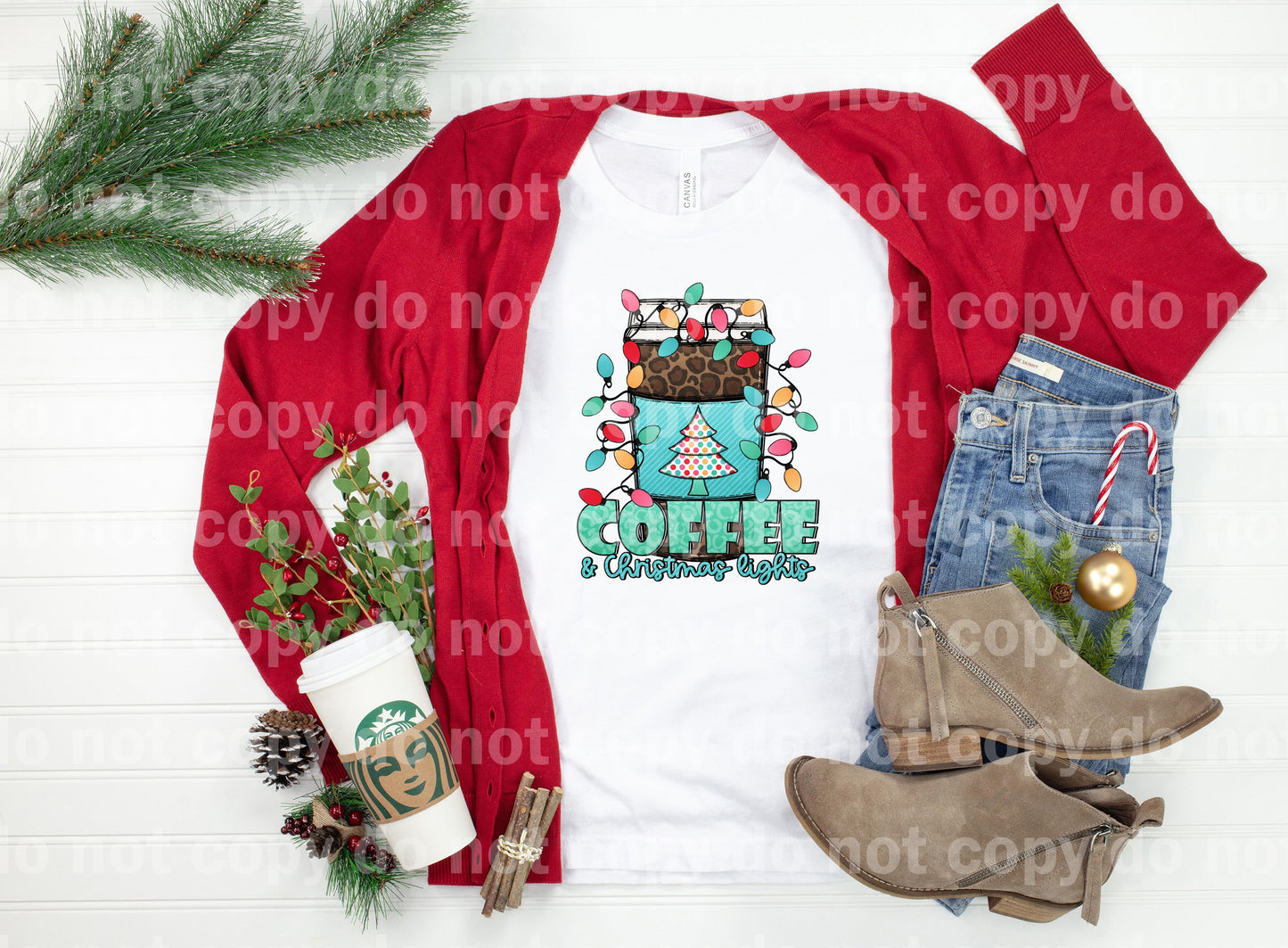Coffee And Christmas Lights Dream Print or Sublimation Print