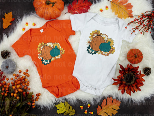 Colorful Pumpkins Floral Dream Print or Sublimation Print