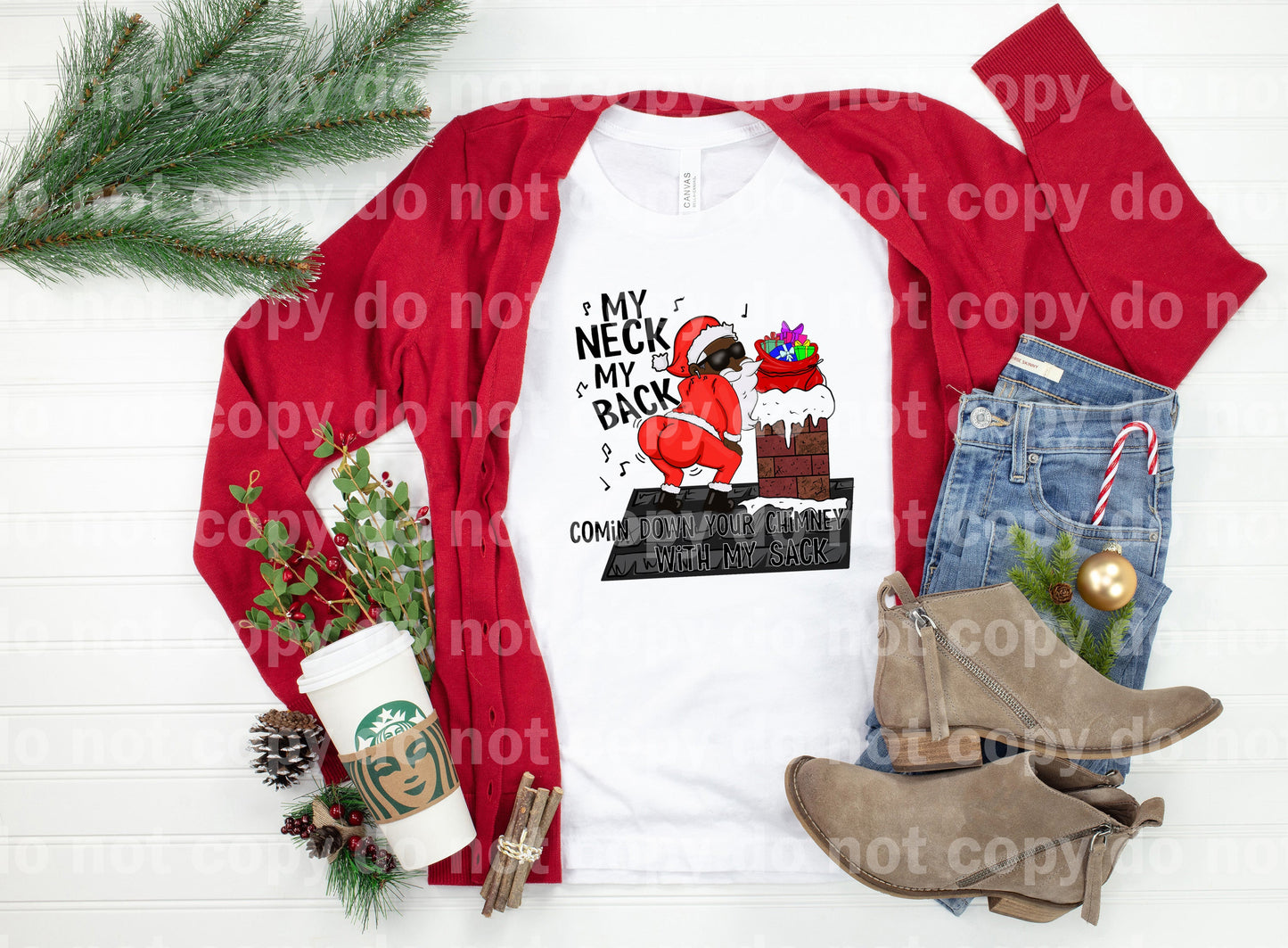Comin Down Your Chimney With My Sack Dark Santa Dream Print or Sublimation Print