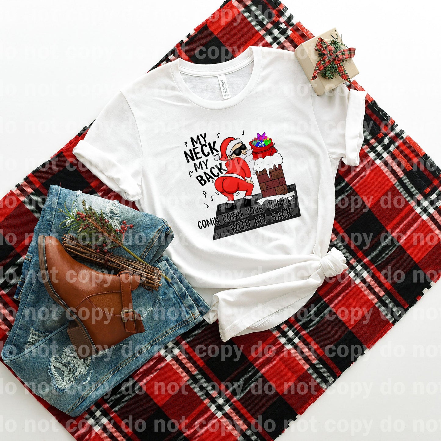 Comin Down Your Chimney With My Sack Light Santa Dream Print or Sublimation Print
