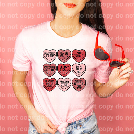 Conversation Hearts Black Font Dream Print or Sublimation Print