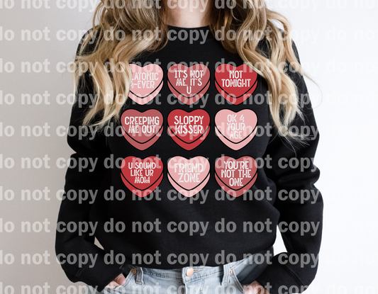 Conversation Hearts White Font Dream Print or Sublimation Print