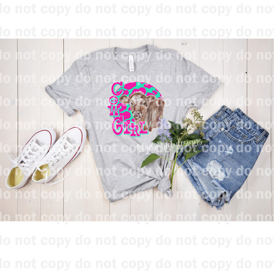 Cowgirl Bright Teal Pink Dream Print or Sublimation Print