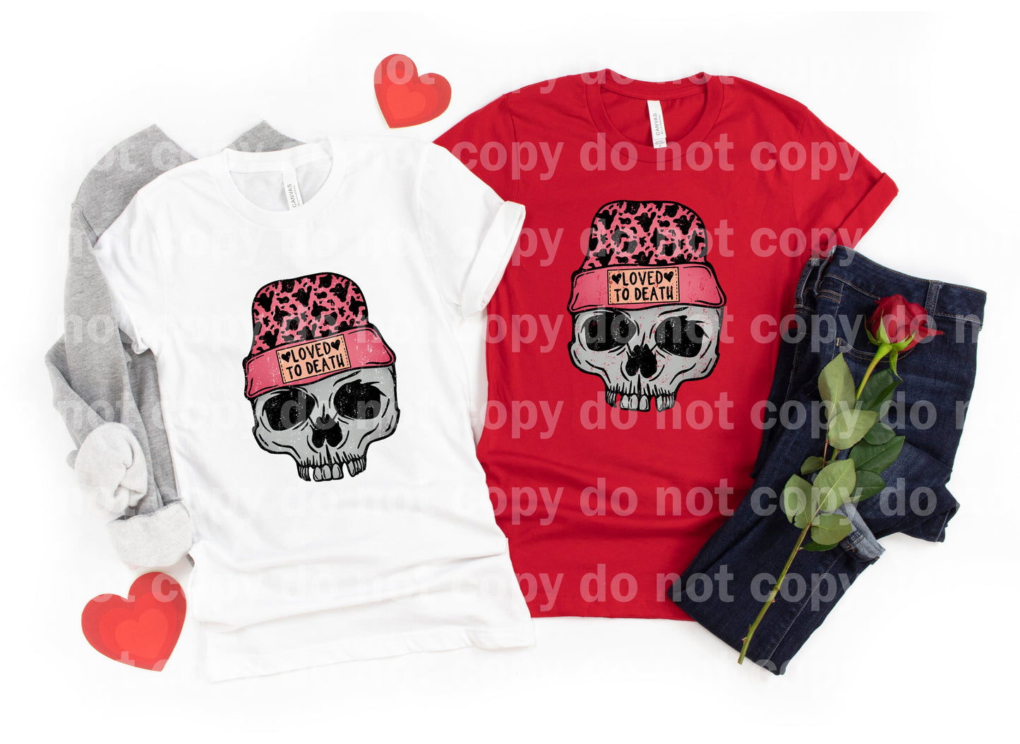 Loved To Death Cow Print Distressed Full Color/One Color Dream Print or Sublimation Print