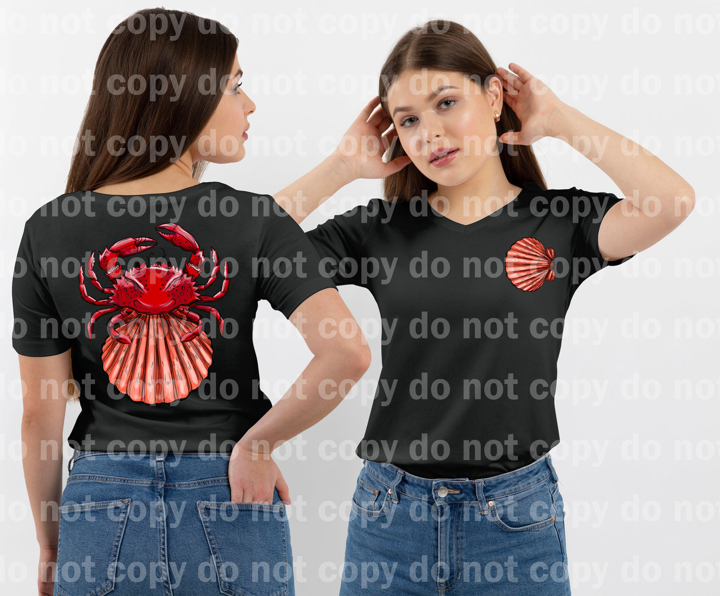 Crab Seashell Full Color/One Color Set Dream Print or Sublimation Print