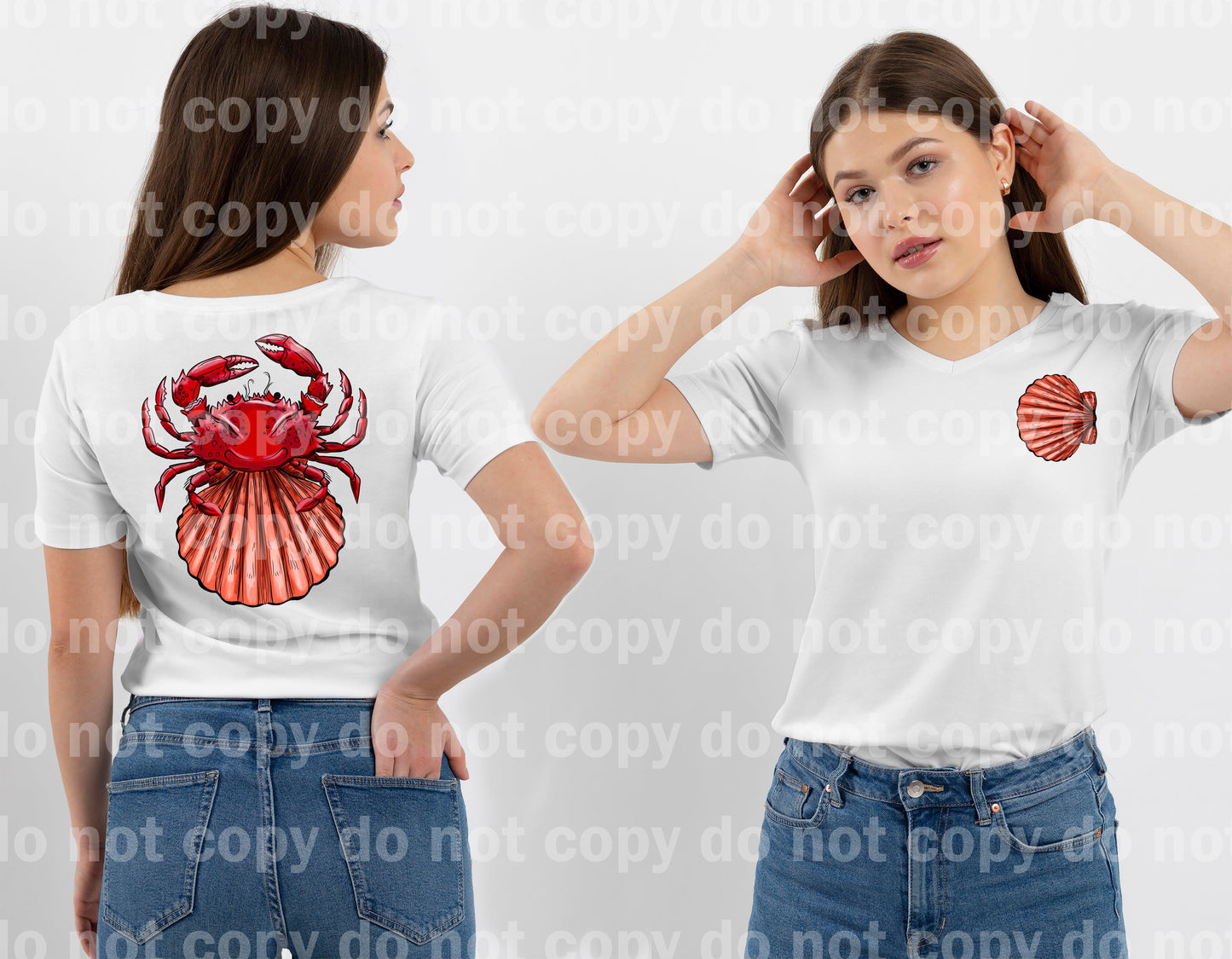 Crab Seashell Full Color/One Color Set Dream Print or Sublimation Print