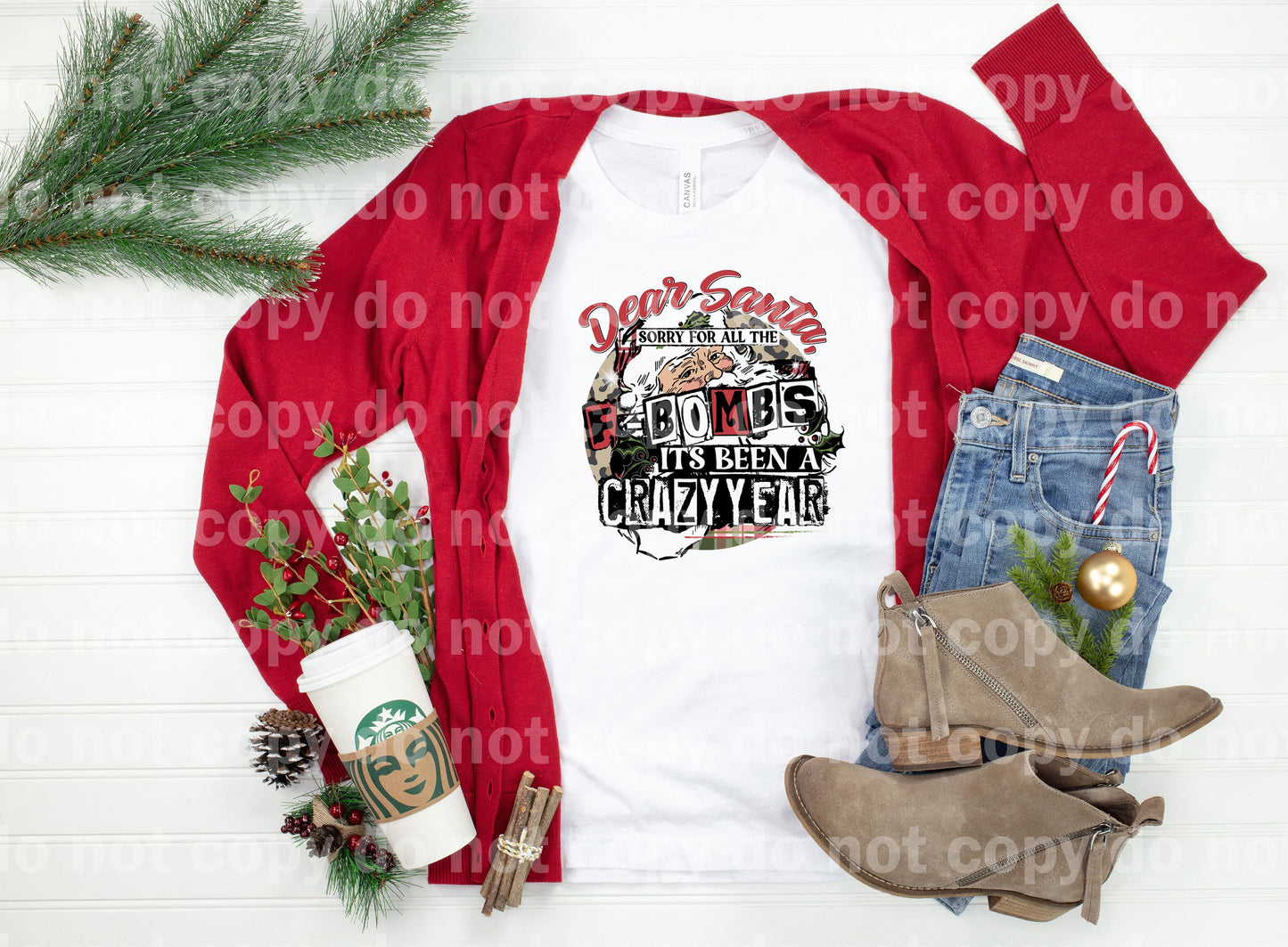 Dear Santa Sorry For All The F-Bombs It's Been A Crazy Year Dream Print or Sublimation Print