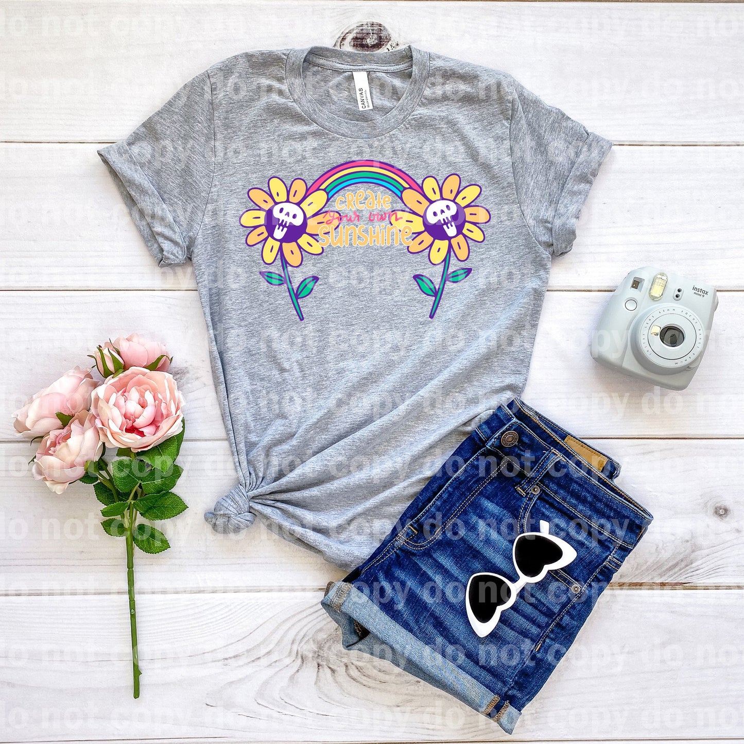 Create Your Own Sunshine Skull Rainbow Dream Print or Sublimation Print