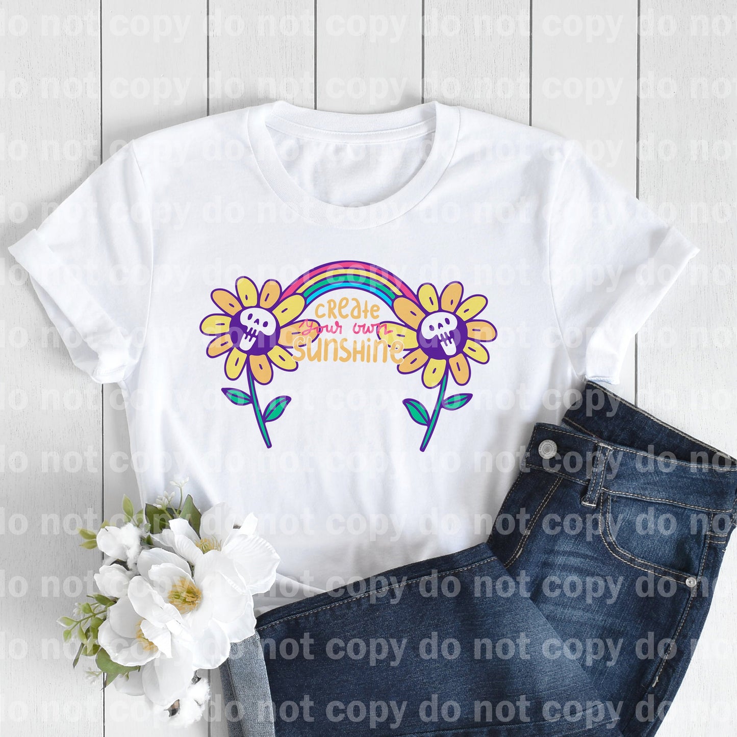 Create Your Own Sunshine Skull Rainbow Dream Print or Sublimation Print