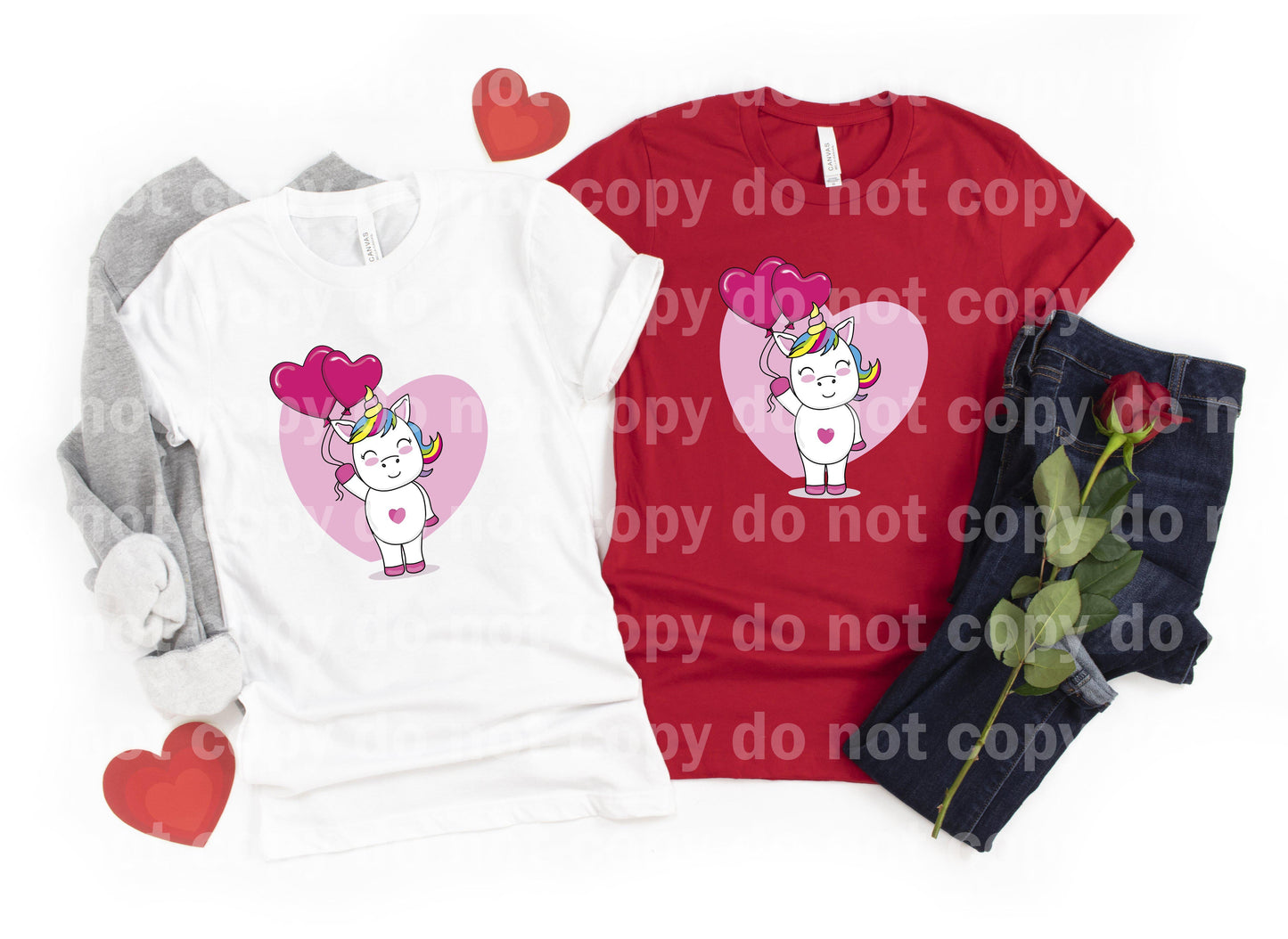 Cute Unicorn Cartoon Heart Balloons Dream Print or Sublimation Print