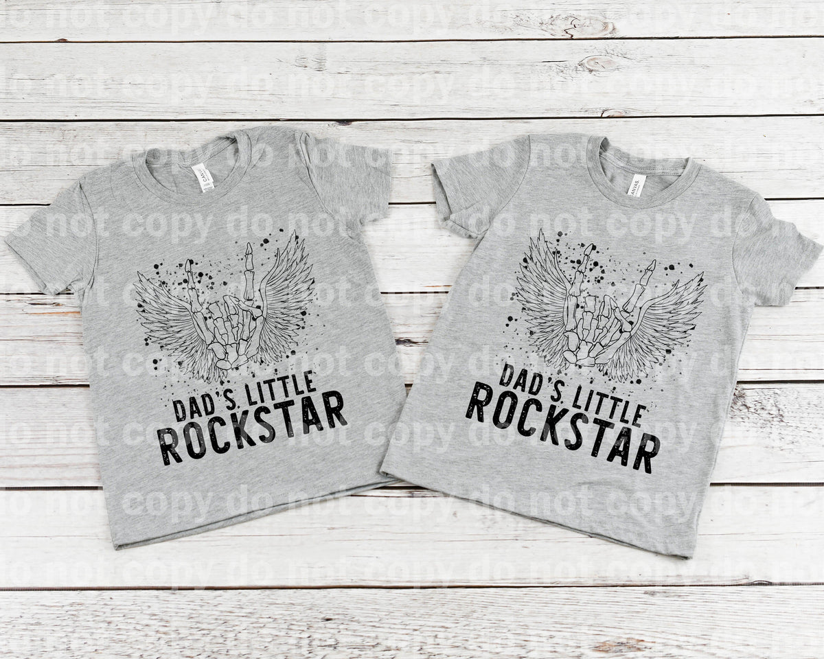 Dad's Little Rockstar Skellie Hand Dream print transfer