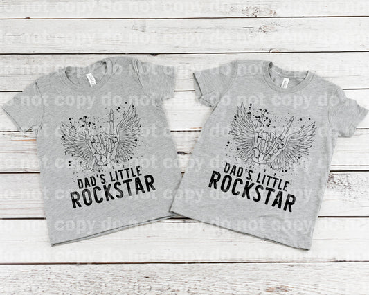 Dad's Little Rockstar Skellie Hand Dream print transfer