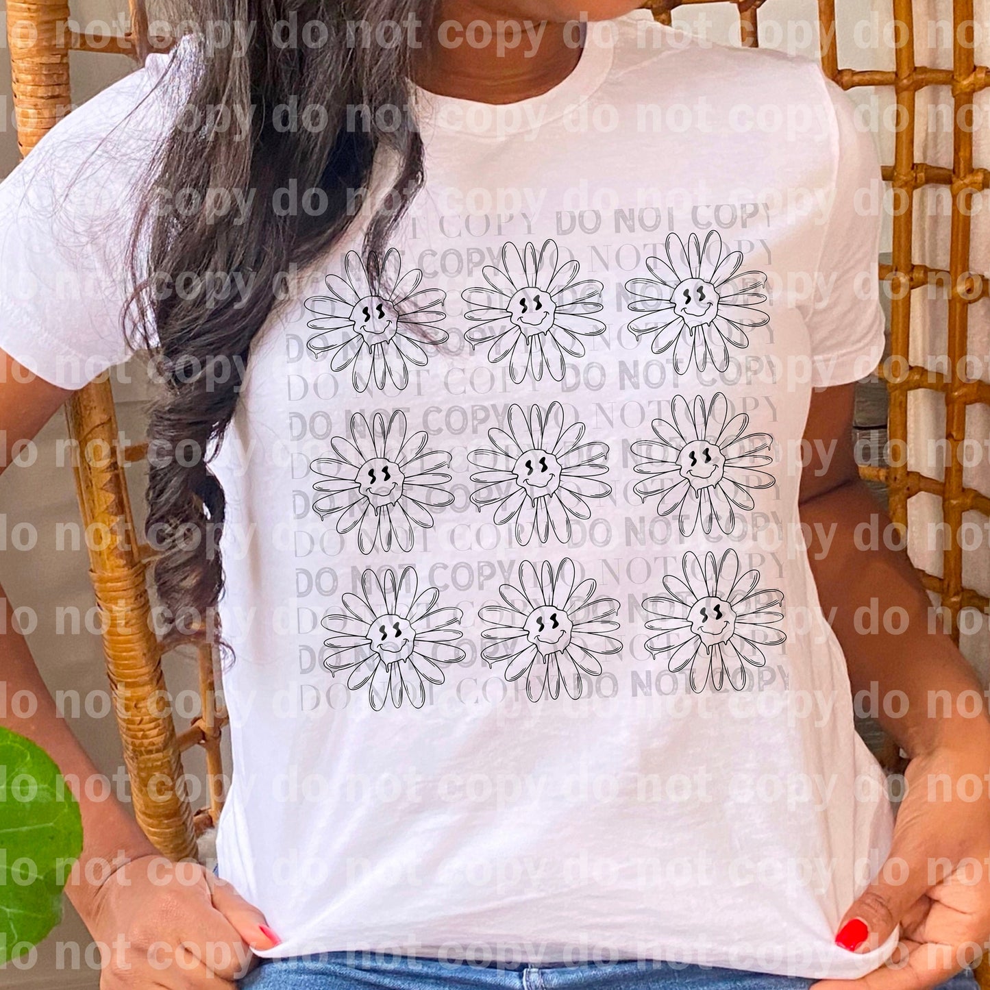 Daisy Flowers Smiley Full Color/One Color Dream Print or Sublimation Print