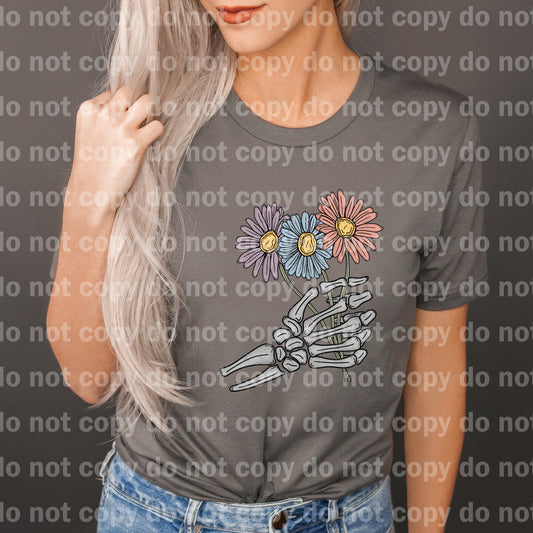 Daisy Flowers Skellie Hand Distressed Full Color/One Color Dream Print or Sublimation Print
