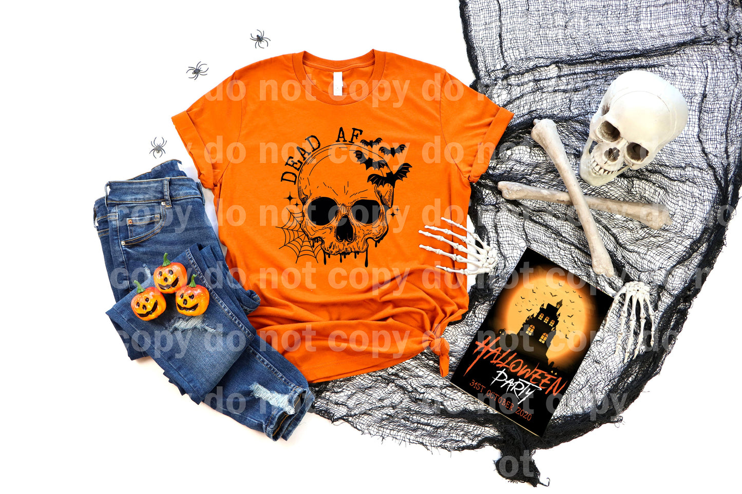 Dead AF Skull Bat Cobweb Dream Print or Sublimation Print