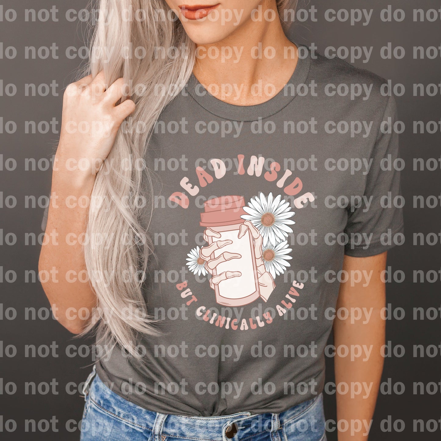 Dead Inside But Clinically Alive Full Color/One Color Dream Print or Sublimation Print