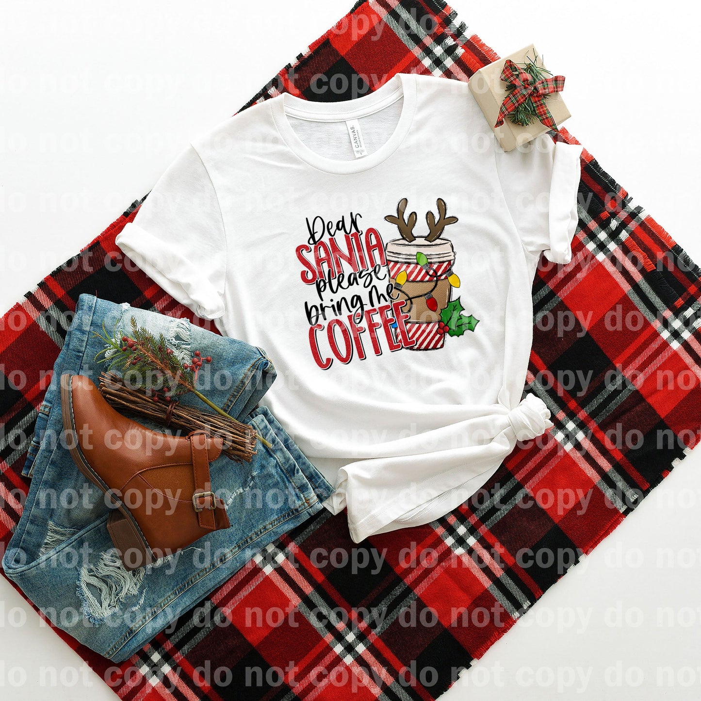 Dear Santa Please Bring Me Coffee Dream Print or Sublimation Print