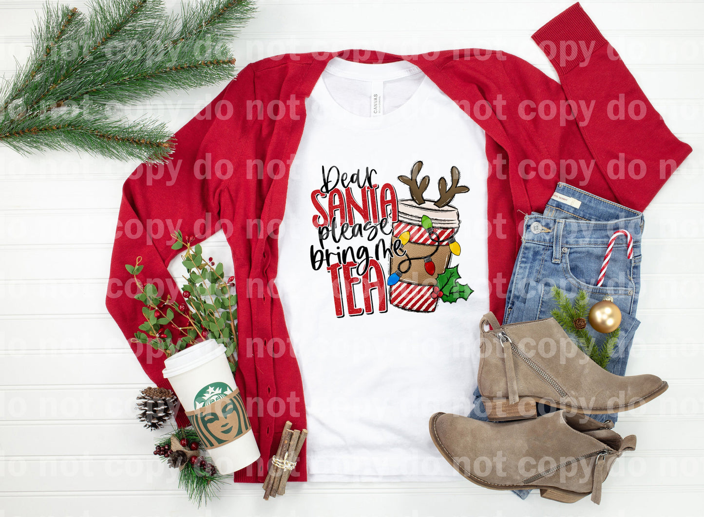 Dear Santa Please Bring Me Tea Dream Print or Sublimation Print