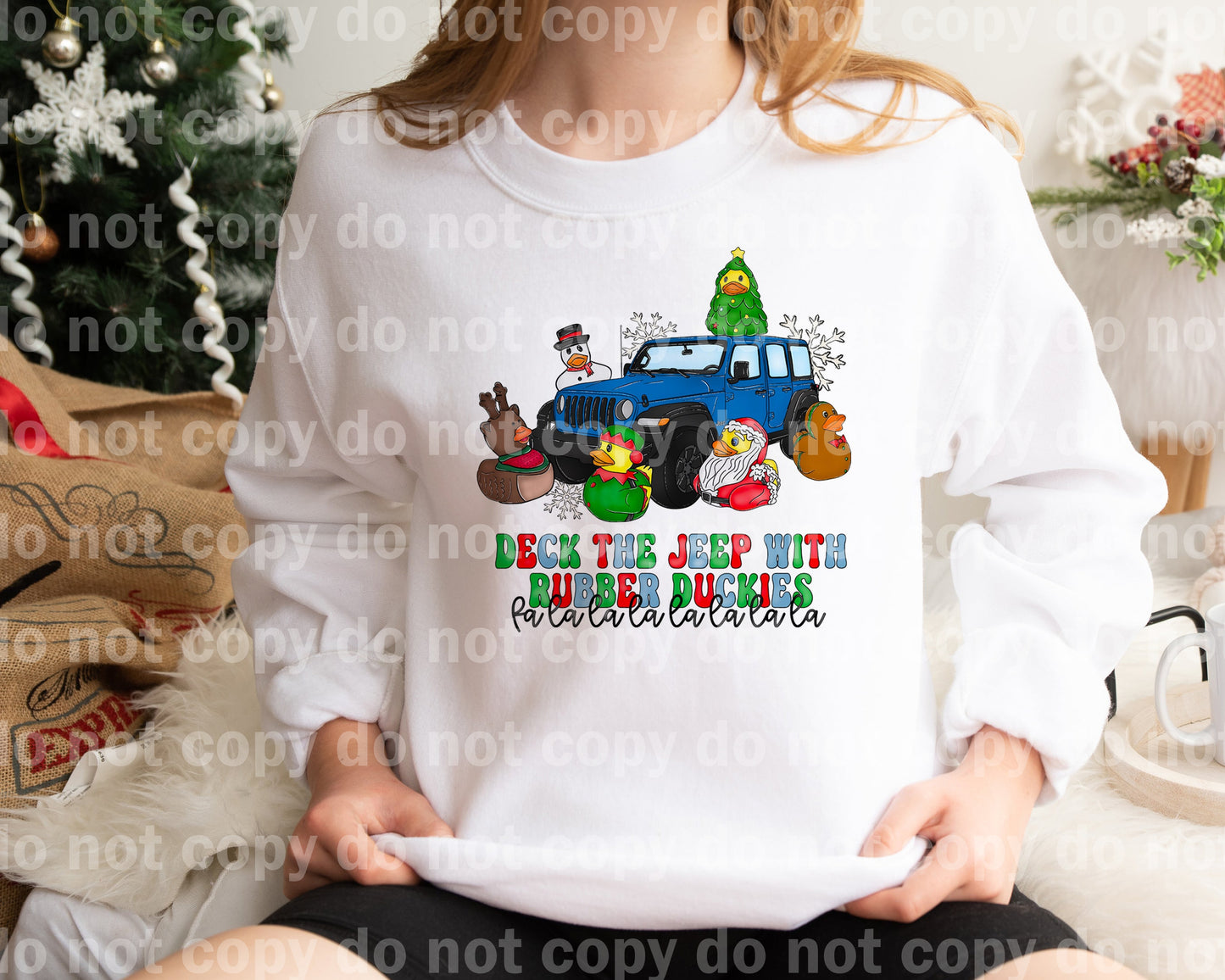 Deck The Jeep With Rubber Duckies Blue Dream Print or Sublimation Print