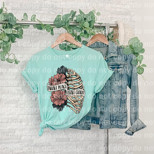 Inhale Peace Exhale Chaos Distressed Full Color or One Color Dream Print or Sublimation Print