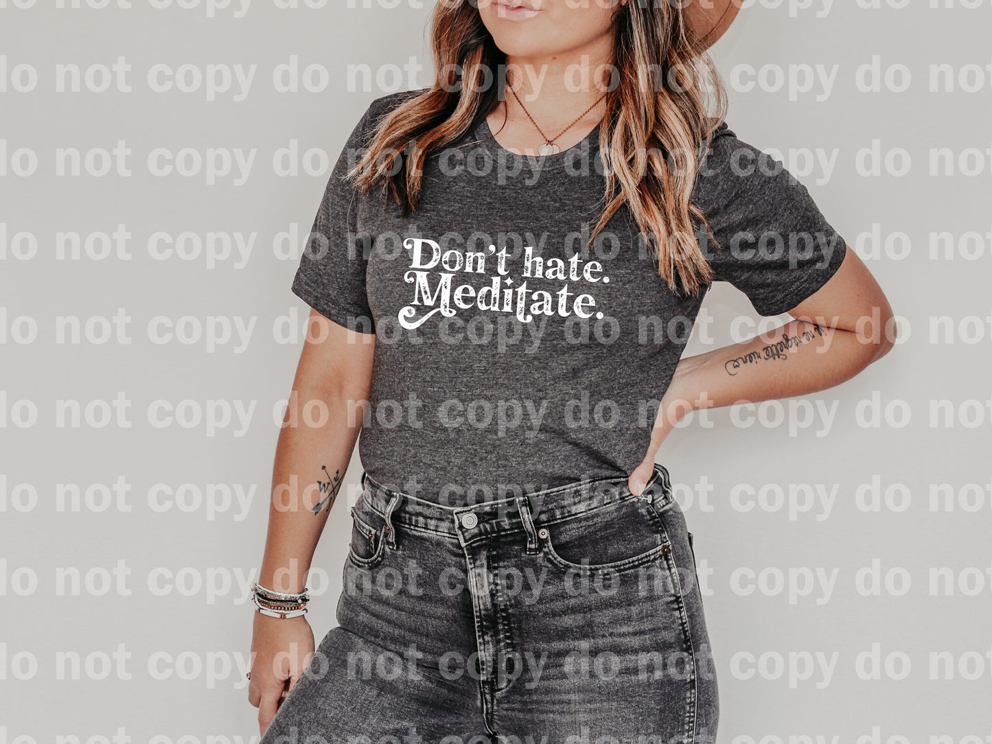 Don't Hate, Meditate Black/White Color Dream Print or Sublimation Print