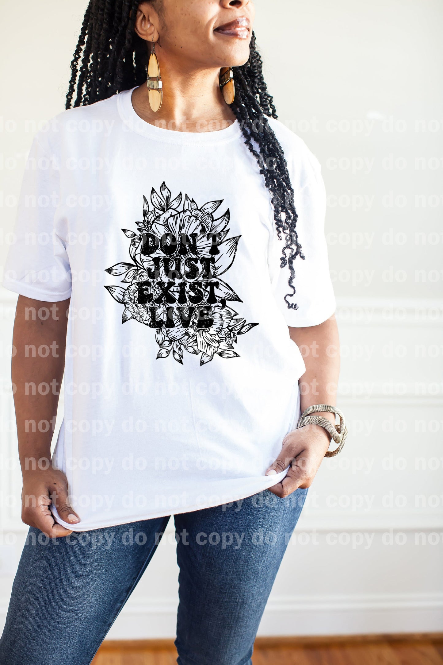 Don't Just Exist Live Distressed Full Color/One Color Dream Print or Sublimation Print