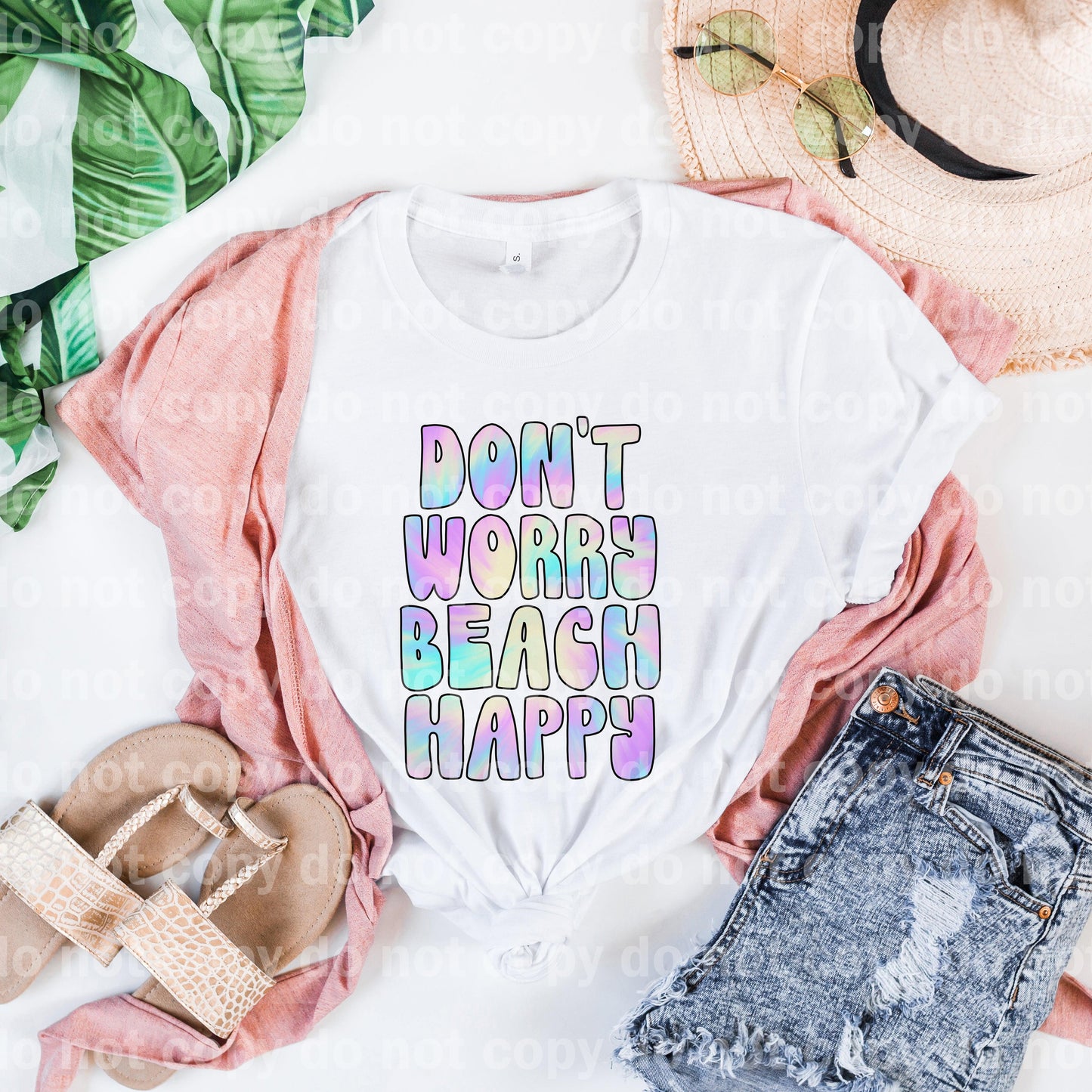 Don't Worry Beach Happy Typography Dream Print or Sublimation Print