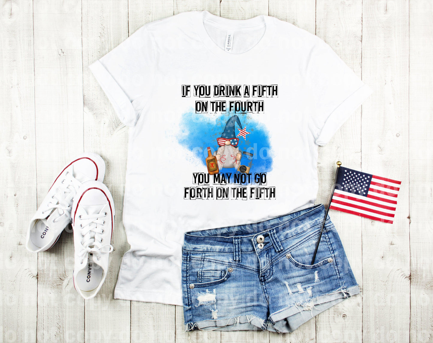 If You Drink A Fifth On The Fourth You May Not Go Forth On The Fifth Gnome Drink Dream Print or Sublimation Print