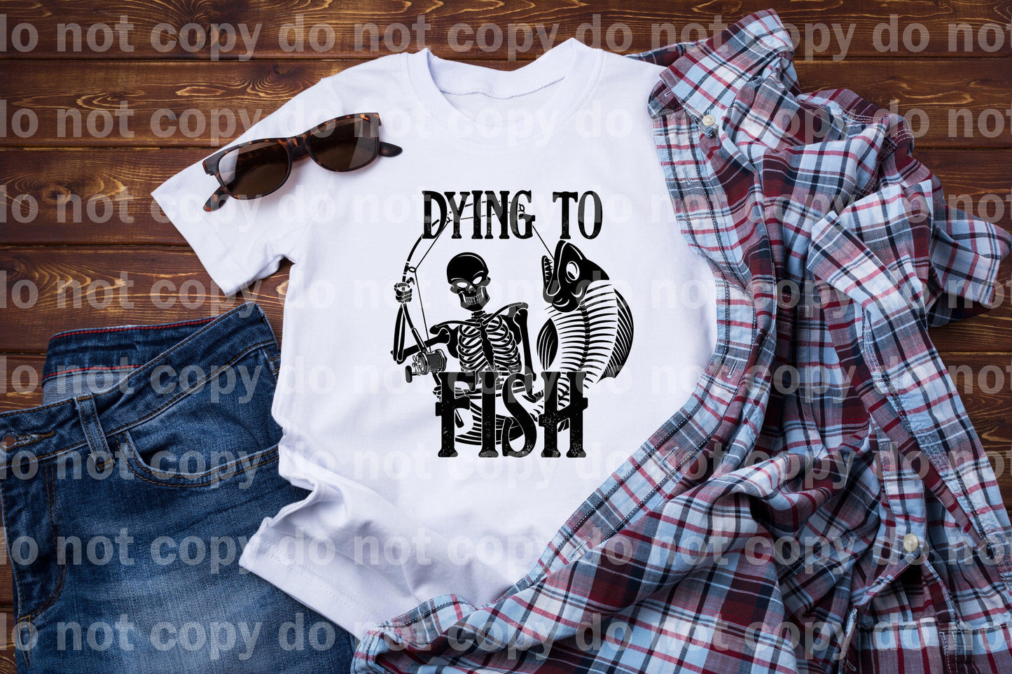 Dying to Fish Skellie Black Dream Print or Sublimation Print