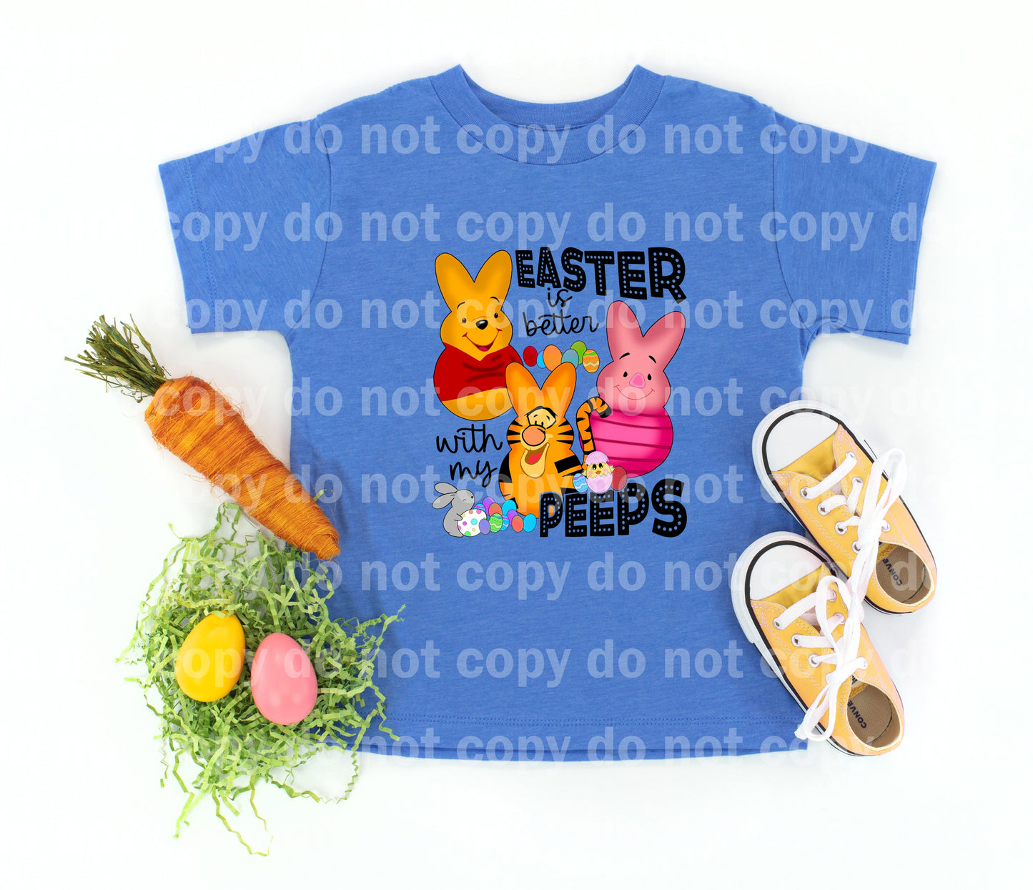 Easter Is Better With My Peeps Bear Tiger And Piglet Dream Print or Sublimation Print