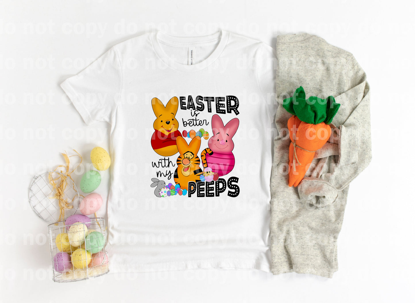 Easter Is Better With My Peeps Bear Tiger And Piglet Dream Print or Sublimation Print