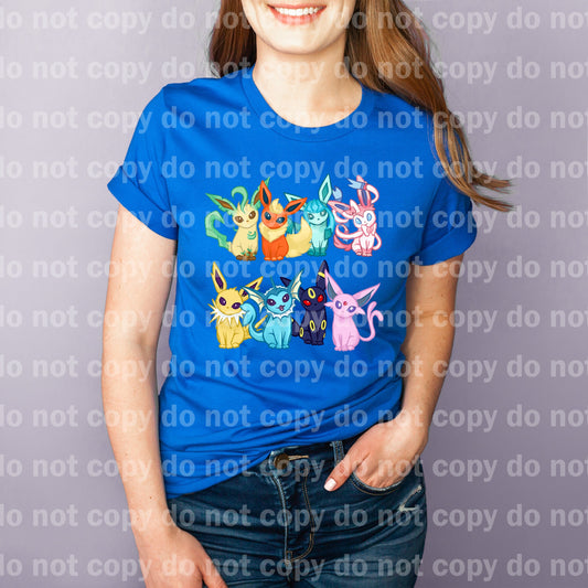 Eight Fluffy Friends Evolution Pocket Monster Dream Print or Sublimation Print