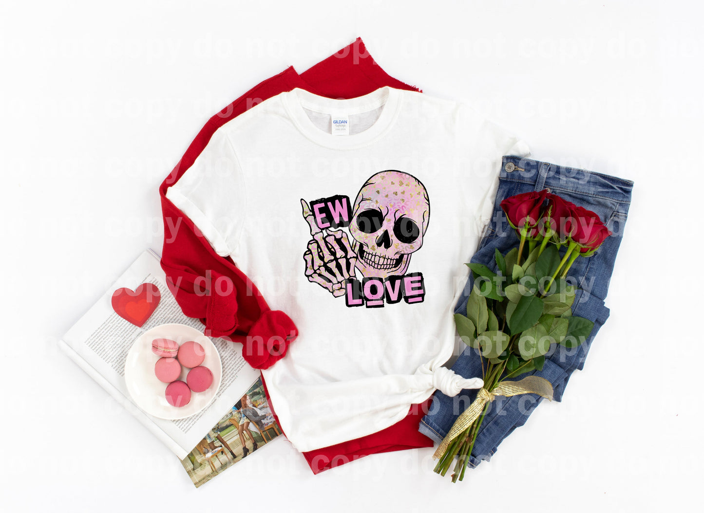 Ew Love Skull Full Color/One Color Dream Print or Sublimation Print