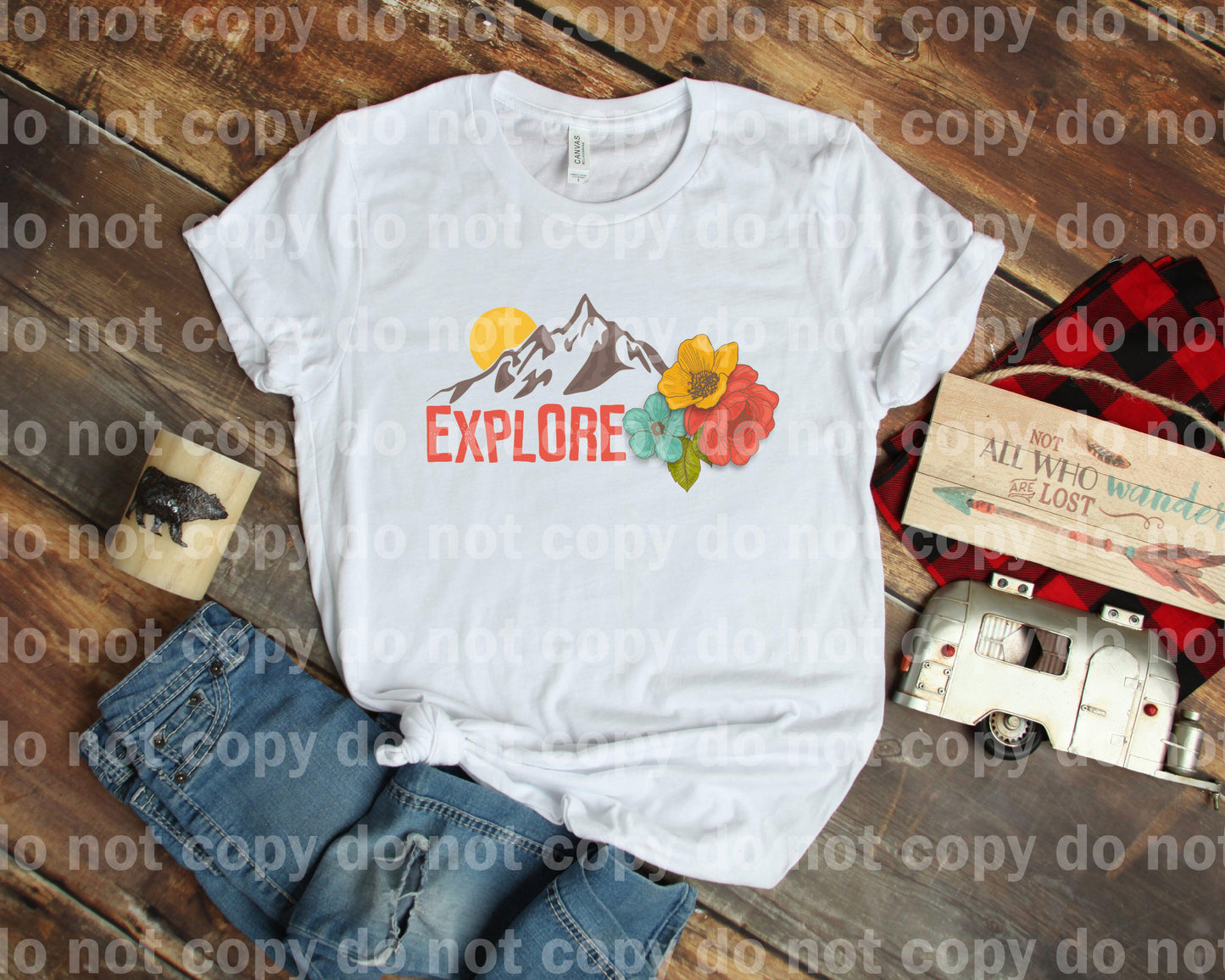 Explore Mountains Flower Dream Print or Sublimation Print