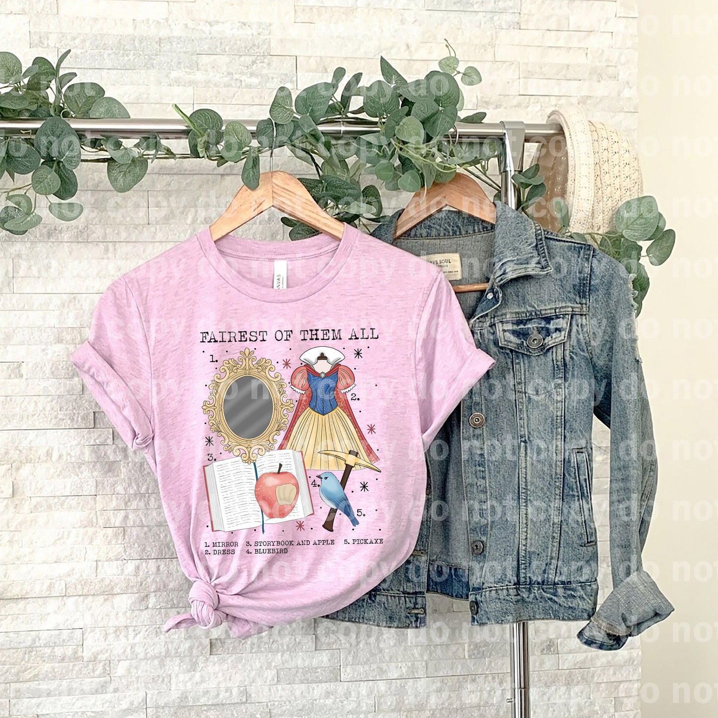 Fairest of them all Mirrors Dress Story Book and Apple Bluebird Pickaxe Dream Print or Sublimation Print
