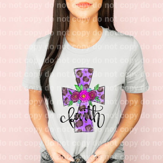 Faith Cross Flower Dream print transfer