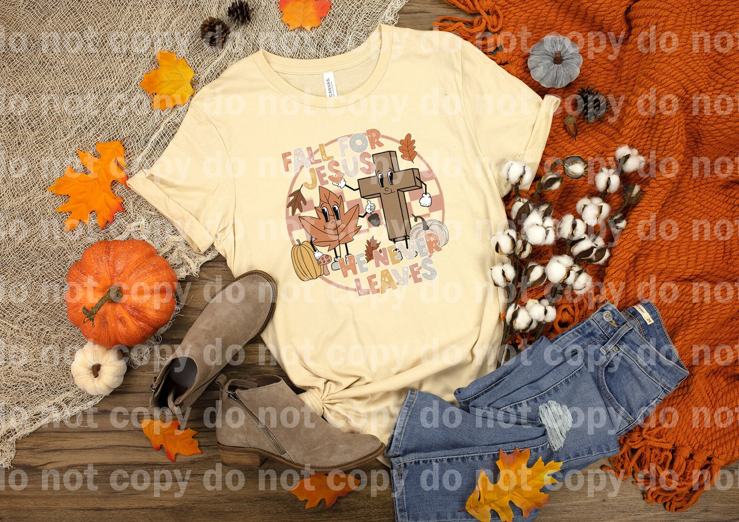 Fall For Jesus He Never Leaves Girl Dream Print or Sublimation Print