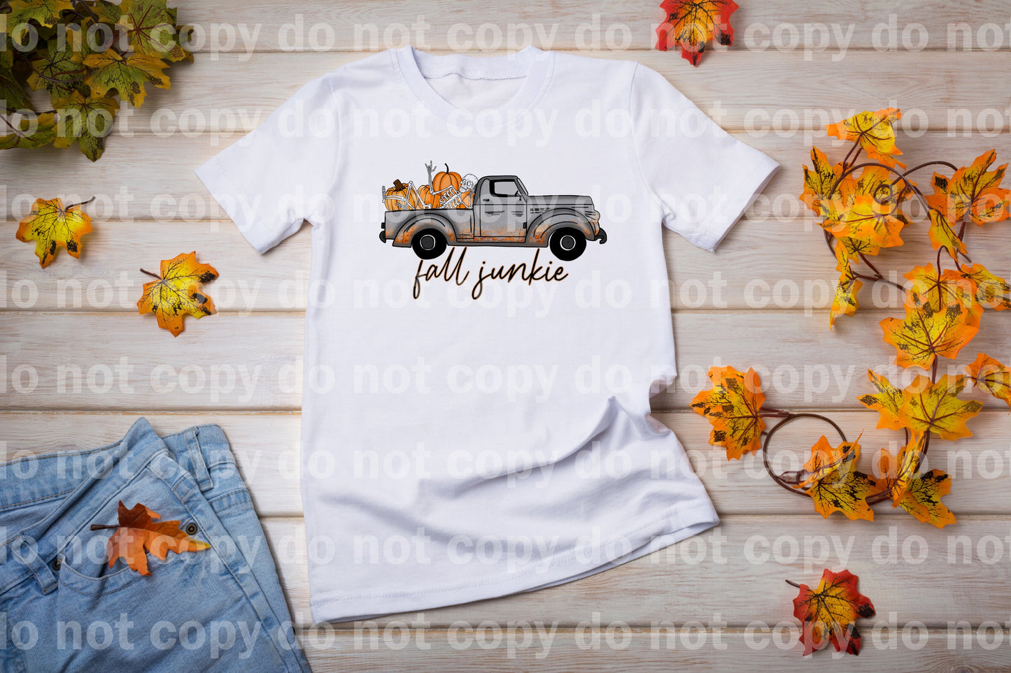 Fall Junkie Skellie On Pumpkin Truck Full Color/One Color Dream Print or Sublimation Print