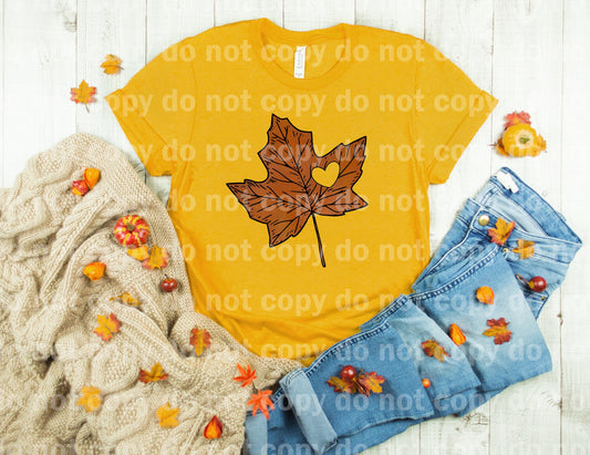 Fall Leaf with Heart Dream Print or Sublimation Print