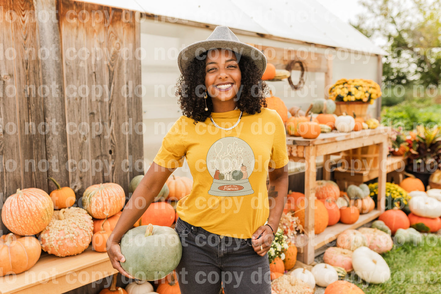 Hello Fall Farm Fresh Pumpkins Dream Print or Sublimation Print