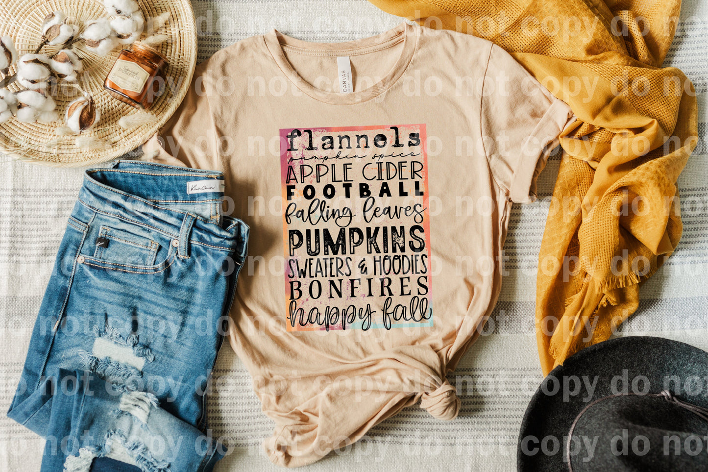 Fall Words Flannels Pumpkin Spice Football Falling Leaves Pumpkins Sweaters And Hoodies Bonfires Happy Fall Dream Print or Sublimation Print